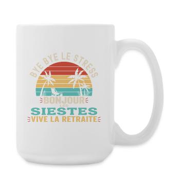 Idée Cadeau Départ Retraite Homme Femme - Grande tasse 440 ml - blanc - Droite