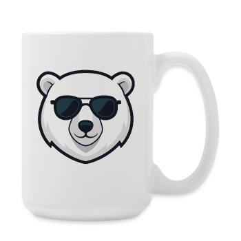 Eisbär-Schwarzbrille - Große Tasse 440 ml - Weiß - Rechts