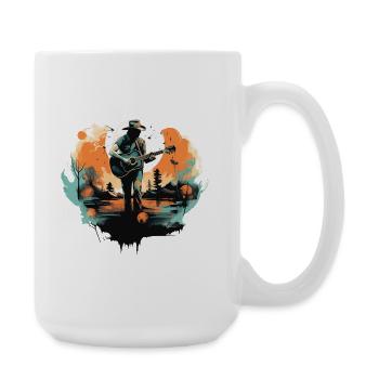 Gitarre Gitarrist Sänger Country Musik Vintage - Große Tasse 440 ml - Weiß - Rechts