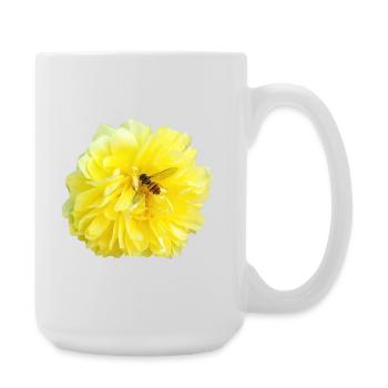 Yellow_Rose_-_Bee_Nature_Photography - Large Mug 440 ml - white - Right