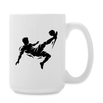 Fussballer Silhouette Fussballspieler - Große Tasse 440 ml - Weiß - Rechts