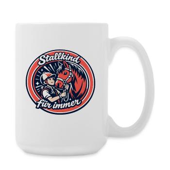 Stallkind Pferdeherz Forever - Große Tasse 440 ml - Weiß - Rechts