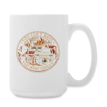 BBQ Humor Dad Grilling Summer Gift - Large Mug 440 ml - white - Right