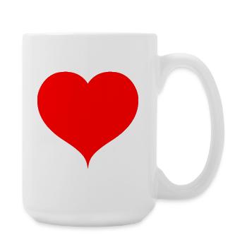 Rotes Herz Minimalstil - Große Tasse 440 ml - Weiß - Rechts