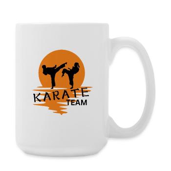 Karate Duo Sunrise Silhouette - Large Mug 440 ml - white - Right