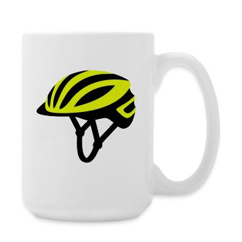 Yellow Bicycle Helmet Graphic - Large Mug 440 ml - white - Right