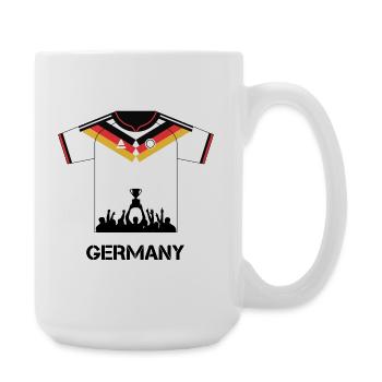 Maillot de football allemand avec coupe – Design du ventilateur - Grande tasse 440 ml - blanc - Droite