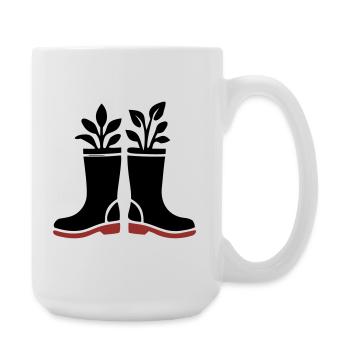Icône des plantes bottes en caoutchouc - Grande tasse 440 ml - blanc - Droite