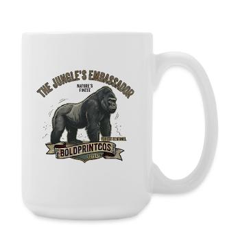 Gorille King of the Jungle Art vintage - Grande tasse 440 ml - blanc - Droite