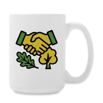 Poignée de main Logo de la Forêt Naturelle - Grande tasse 440 ml - blanc - Droite