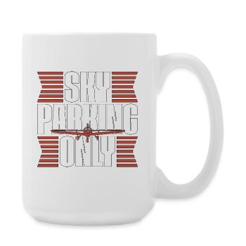 Private Pilot Sky Parking Only Aviation Enthusiast - Large Mug 440 ml - white - Right
