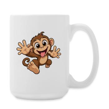 Süßer Affe Geschenkidee - Große Tasse 440 ml - Weiß - Rechts