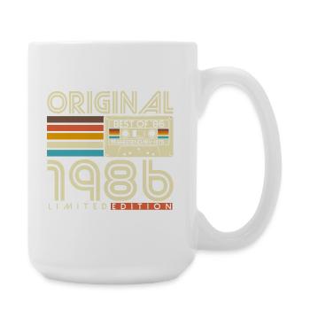 Original 1986 Jahrgang Vintage Geburtstag Retro - Große Tasse 440 ml - Weiß - Rechts