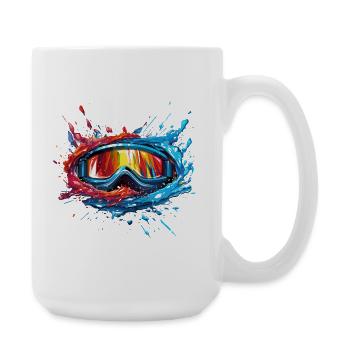 Snowboarding Brille - Große Tasse 440 ml - Weiß - Rechts