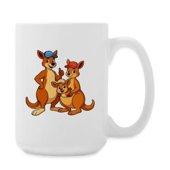 Kangaroo Family Cartoon - Large Mug 440 ml - white - Right