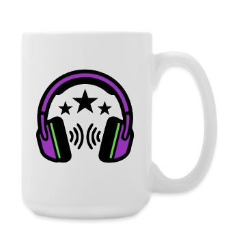 DJ Kopfhoerer Sound Logo - Große Tasse 440 ml - Weiß - Rechts