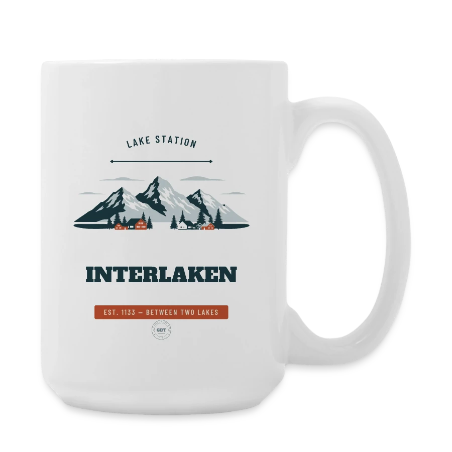 Interlaken badge on a large mug 440 ml, white