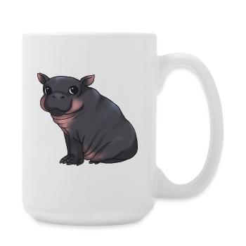 Mignon bébé hippopotame - Alarme de câlin ! - Grande tasse 440 ml - blanc - Droite