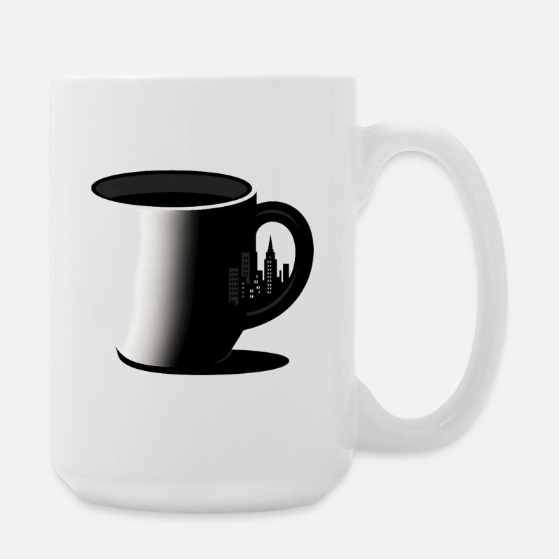 City Skyline Night Mug - Large Mug 440 ml - white