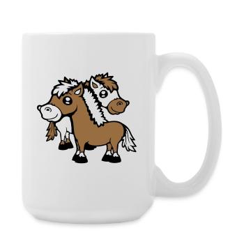 2 Chevaux Homme Femme Amoureux Amis Amour Équipe - Grande tasse 440 ml - blanc - Droite
