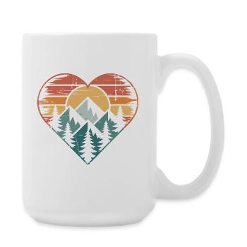 Heart Nature Landscape Motif - Large Mug 440 ml - white - Right