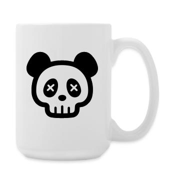 Panda Totenkopf Skelett - Große Tasse 440 ml - Weiß - Rechts