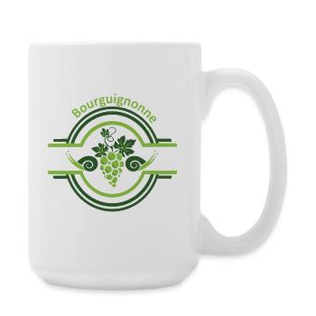 Burgundy vine logo with snails - Large Mug 440 ml - white - Right