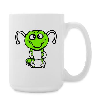 Chenille amicale douce et adorable sourit joyeuse bande dessinée - Grande tasse 440 ml - blanc - Droite