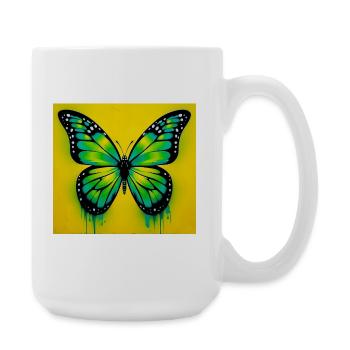 Schmetterling - Große Tasse 440 ml - Weiß - Rechts