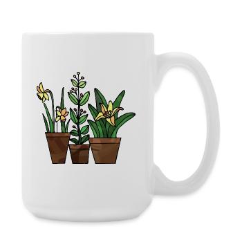 Fleur - Grande tasse 440 ml - blanc - Droite