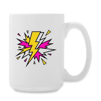 Yellow Beam Neon Explosion - Large Mug 440 ml - white - Right