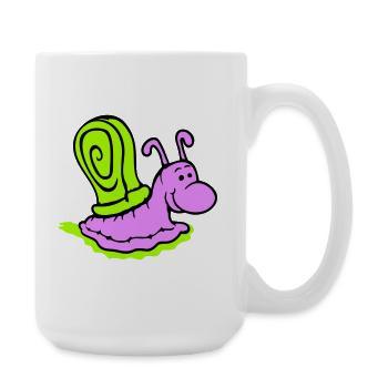 Escargot Slime Trail Mignon Mignon Heureux Cool - Grande tasse 440 ml - blanc - Droite