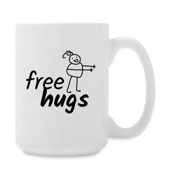 Free Hugs - Große Tasse 440 ml - Weiß - Rechts
