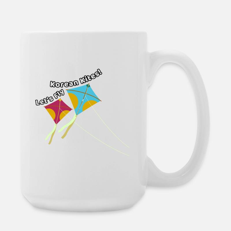 Let’s fly Korean kites – Drachen Design - Große Tasse 440 ml - Weiß