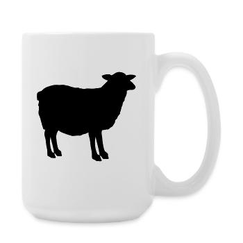 Sheep Silhouette - Large Mug 440 ml - white - Right