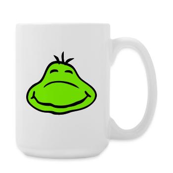 Frosch Kröte lächelt lustig Comic glücklich süß - Große Tasse 440 ml - Weiß - Rechts