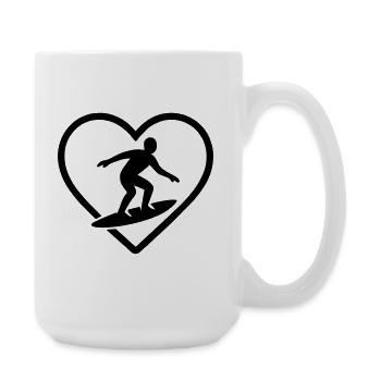 Surfing Heart - Large Mug 440 ml - white - Right