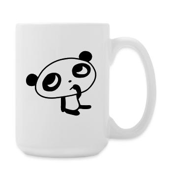 Niedlicher Panda – Kawaii Bär & Bambus Design - Große Tasse 440 ml - Weiß - Rechts