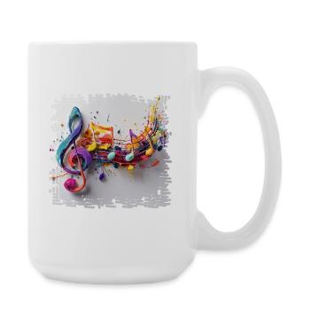 Colorful Musical Notes Art Motif - Large Mug 440 ml - white - Right