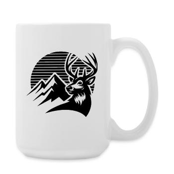 Alpine deer - Large Mug 440 ml - white - Right