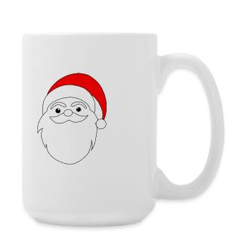 Weihnachtsmann Linienkunst - Große Tasse 440 ml - Weiß - Rechts