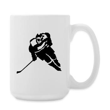 Hockey sur glace - Grande tasse 440 ml - blanc - Droite