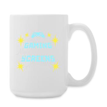 Silent Night Gaming Night All Calm Screens Bright - Große Tasse 440 ml - Weiß - Rechts