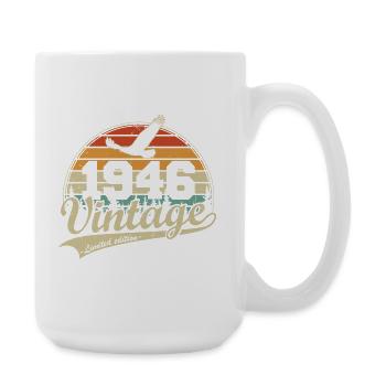 Vintage 1946 Jahrgang Retro Geburtstagsgeschenk - Große Tasse 440 ml - Weiß - Rechts
