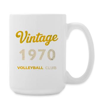Vintage 1970 – Volleyball Club Retro Birth Year - Large Mug 440 ml - white - Right