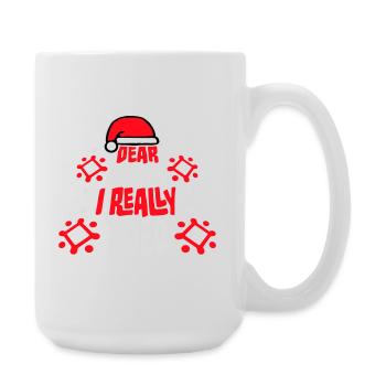 Cher Père Noël, j’ai vraiment essayé l’humour de Noël drôle - Grande tasse 440 ml - blanc - Droite