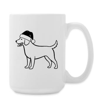 Weihnachts-Hund Cartoon Illustration - Große Tasse 440 ml - Weiß - Rechts