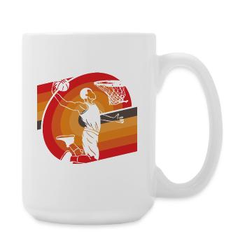 Classic Oldschool Basketball Design Retro - Large Mug 440 ml - white - Right