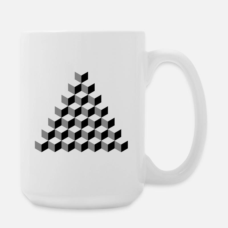 Isometric Cube Pyramid - Large Mug 440 ml - white