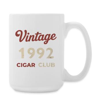 Vintage 1992 Cigar Club Retro Geburtsjahr Geschenk - Große Tasse 440 ml - Weiß - Rechts